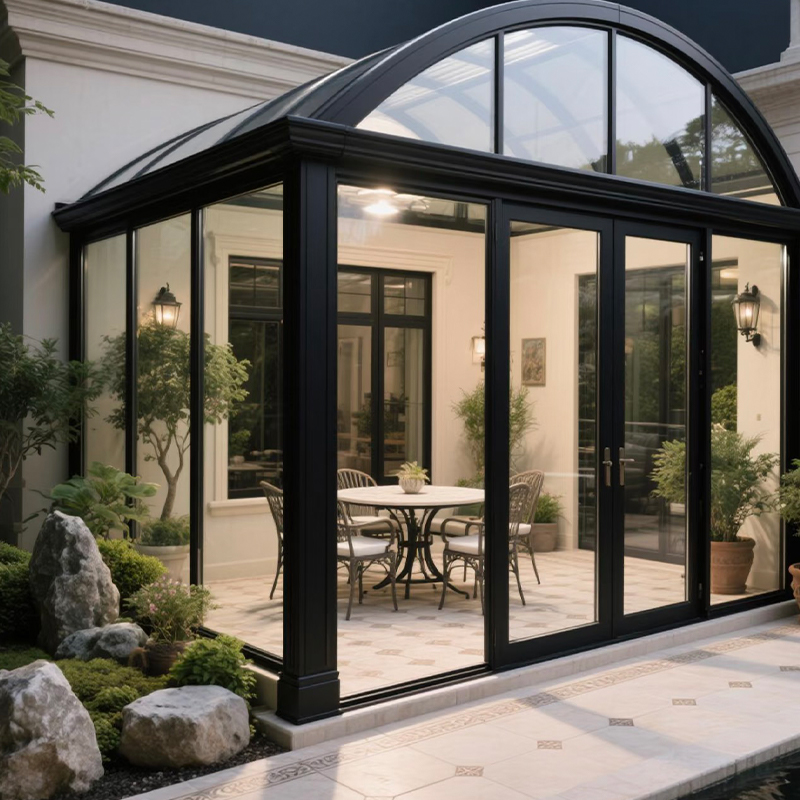 Sunroom cu acoperiș arcuit (structură armată)